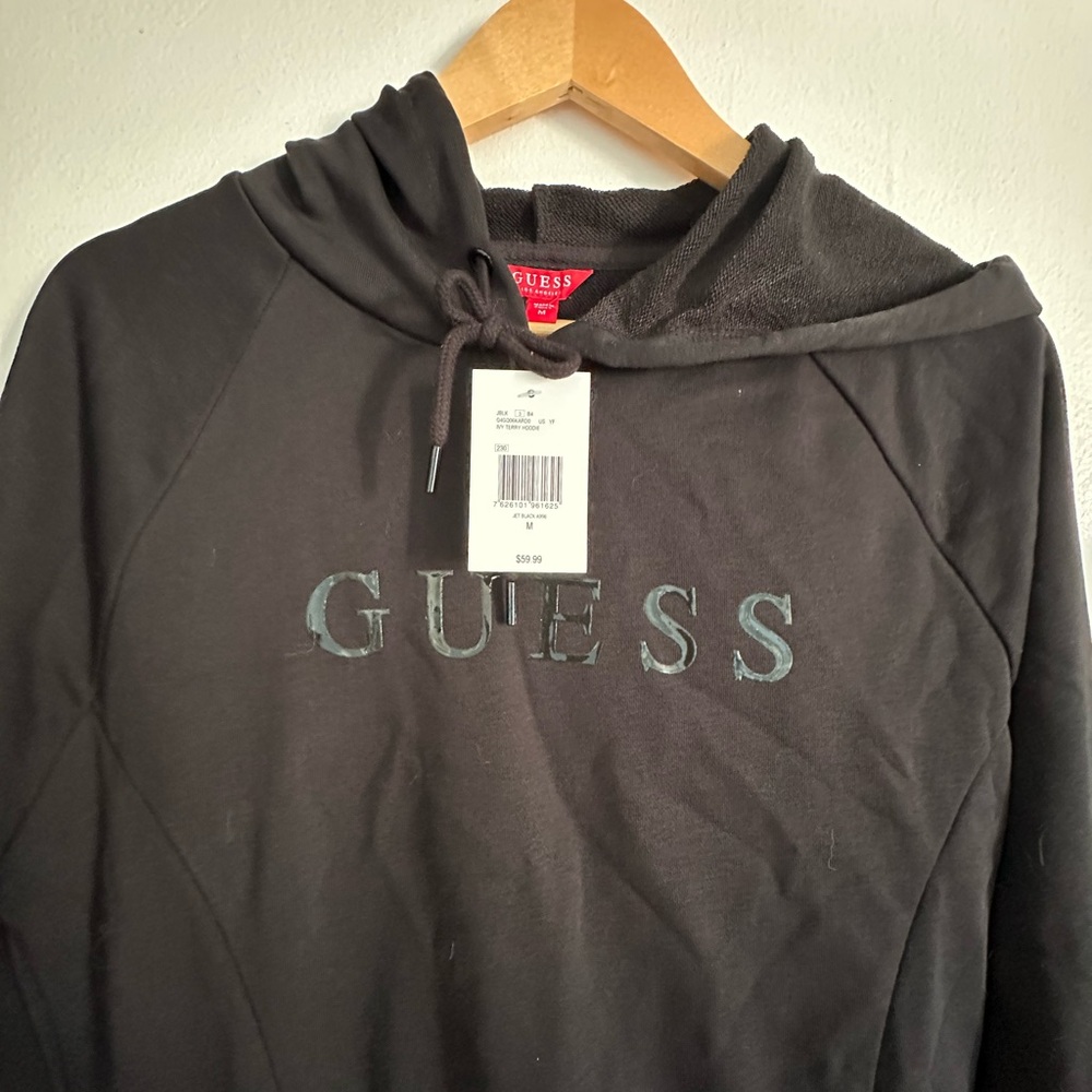 GUESS Ivy Terry Hoodie, Jet Black